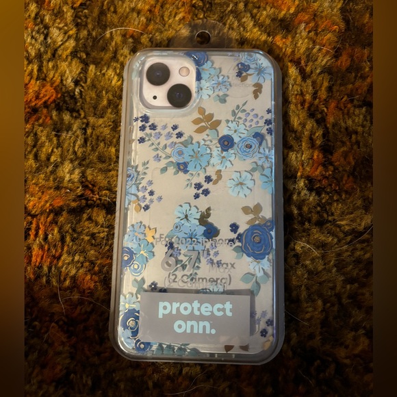 Blue floral iPhone 14 Plus case - Picture 1 of 1